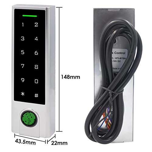 Backup Battery Supported Phone APP Remote Open Metal Case Weatherproof Biometric Fingerprint RFID Keypad Access Control System 600LB Magnetic Lock Smart Tuya App Remote PIN Code - size: Fingerprint Remote Manage Keypad