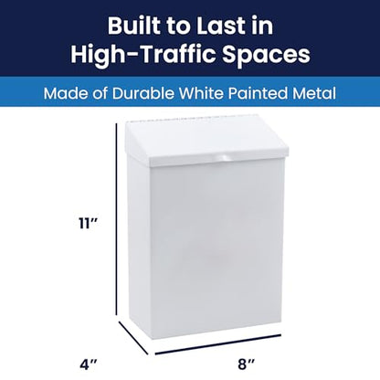 Hospeco - GID-HOSND-1W ND-1W White Metal Feminine Hygiene Receptacle