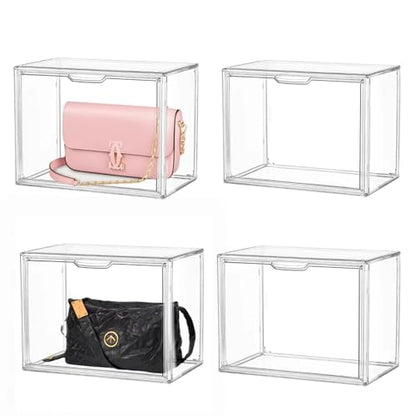 LXLXXL Acrylic Display Case, 4-Pack XL Stackable Bins with Magnetic Lid - size: X-Large-4pcs