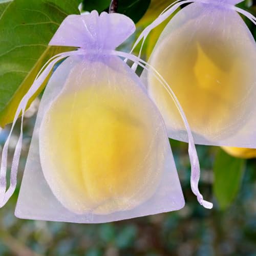 G2PLUS 25PCS Light Purple Organza Bags, 5x7 in Sheer Mesh Jewelry Pouches - color: Light Purple