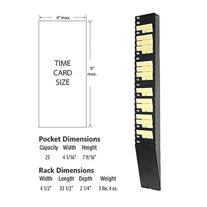 Lathem Expanding Time Card Rack for 9" Cards with 25 Pockets (25-9EX)