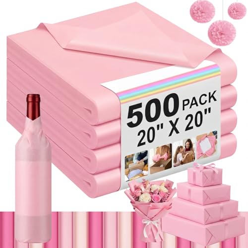 500 Sheets Blush Pink Tissue Paper Bulk 20 x 20 Inch for Fall Wedding Gifts - color: Light Pink, size: 20 x 20 Inch
