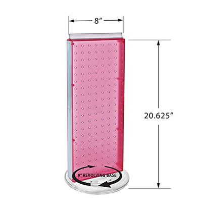 Azar 700508-PNK 8-Inch W by 20-Inch H Revolving Pink Pegboard Counter Unit, Pink - color: Pink, style: Pegboard Only