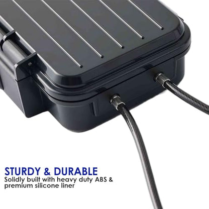 Portable Lock Box, 4-Digit Combination Safe Boxes with Detachable Cable, Anti-Theft Security Lockbox Outdoor, Small Resettable Personal Password Cash Case for Travel, Hotel, Dorm, Beach, Gym