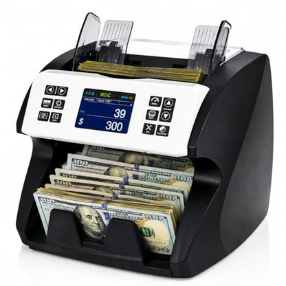 MA-180S Bill Counter Machine - Mixed Denomination Money Counter with Value Count, CIS Sensor, Serial Number Recognition, UV/MG/IR Counterfeit Detection, Bank-Grade Currency Counter for Business