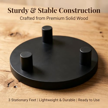 6 PCS 5/6/8 Inch Wooden Risers for Display Wood Pedestal Stand (Black) - color: Black