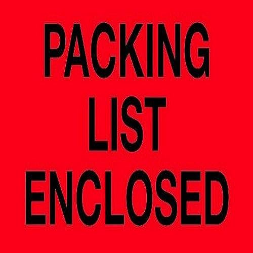 Tape Logic Aviditi Tape Logic 3" x 5","Packing List Enclosed" Fluorescent Red Sticker, for Shipping, Handling, Packing, and Moving (1 Roll of 500 Labels)