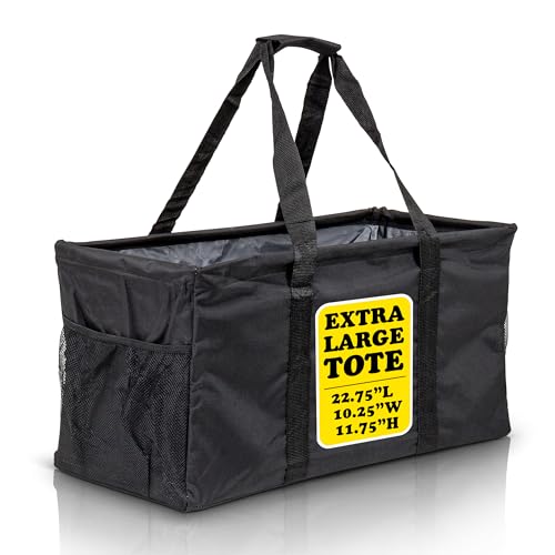 Extra Large Utility Tote Bag - Oversized Collapsible Beach Bag - Black - color: Black