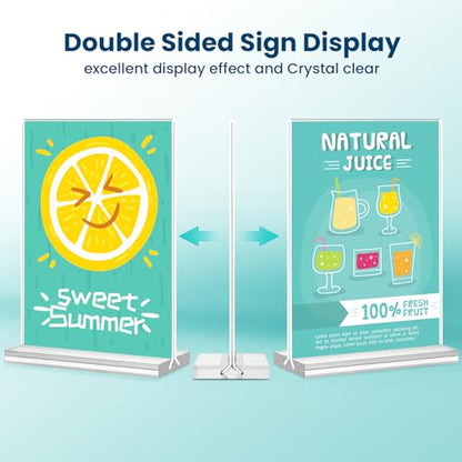 Acrylic Sign Holder, 5x7, 15 Pack Vertical Clear Table Menu Display, Double Sided, Plastic Stand, Suitable for Restaurants, Office, Store, Fair - color: Vertical 15 Pack 5x7