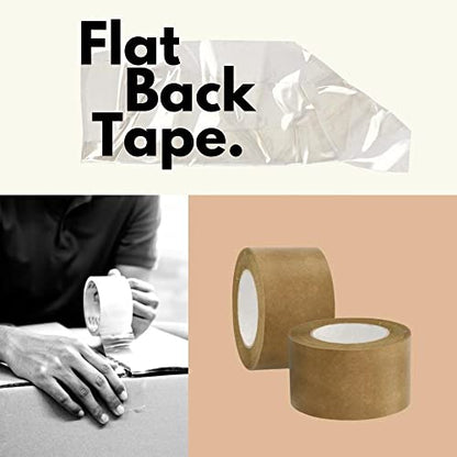 PSBM Flatback Kraft/Brown Packing Tape, 12 Rolls, 4.8 Mil Thick, 3 Inch Wide, 55 Yards Per Roll, Total 660 Yards for Packaging, Shipping, Moving & Sealing - size: 3 Inch x 55 Yards, style: 12 Rolls