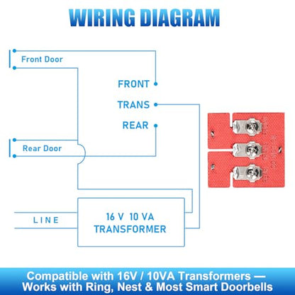 Wired Doorbell Chime Mechanism Assembly, Core Replacement, 16V 10VA