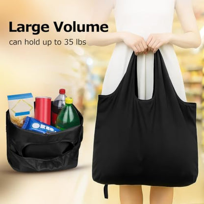 Foldable Shopping Bag, Reusable Grocery Bag Holder, Tote Bags - color: C8-brown 2