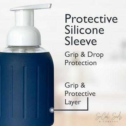Foaming Glass Hand Soap Dispenser Navy Blue Foam 8oz - color: Navy Blue