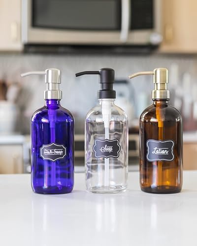 Amber Glass Bottle Soap and Lotion Dispenser with Copper Pump - Bird Head - 16 oz - by Jarmazing Products - color: Amber/Copper 16oz, size: Pack of 1