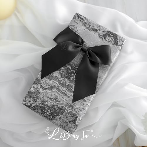4.5" Small Twist Tie Black Satin Ribbon Gift Wrap Bows 24 Counts - color: Black