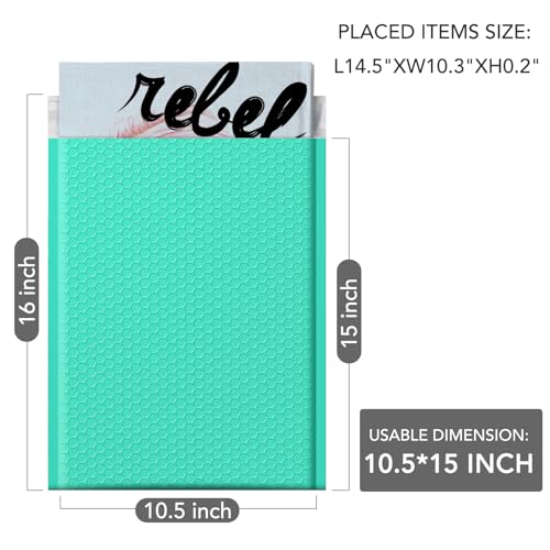 GSSUSA Teal Bubble Mailers 10.5x16" 500 Pack Padded Envelopes Self Seal - color: Teal, size: 10.5X16 500pc
