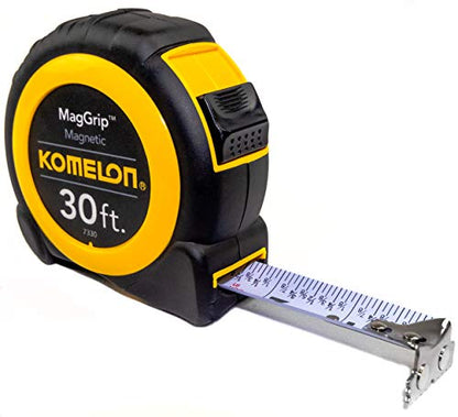 Komelon 7330; 30' x 1" Magnetic Neo MagGrip Tape Measure, Yellow/Black, 30-Feet - size: 9.1 m