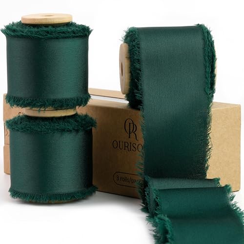 Silk Satin Ribbon 1-1/2 Inch x 30 Yards Dark Green - color: Dark Green
