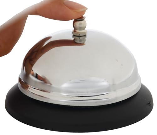Call Bell 3.3 in,Dinner Service Desk Bell,Steel,Anti-Rust, Clear,Loud,1Pcs - color: Call Bell 1 Pack, size: Silver 3.3 Inch