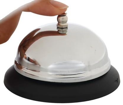 Call Bell 2Pcs 3.3 in,Dinner Service Desk Bell,Steel,Anti-Rust,Clear,Loud - color: Call Bell 2 Pack, size: Silver 3.3 Inch