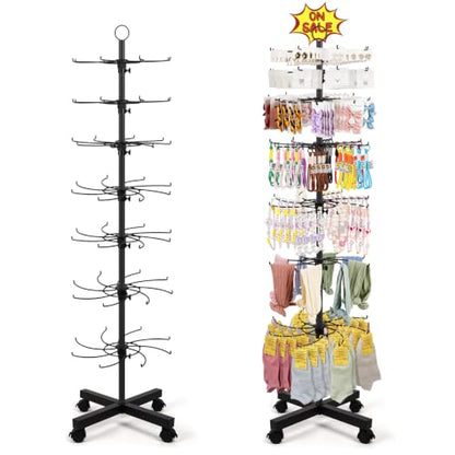 Flenpptly Retail Display Stand, 7-Tier Rotating Display Rack, Black - color: 7-Tier Black