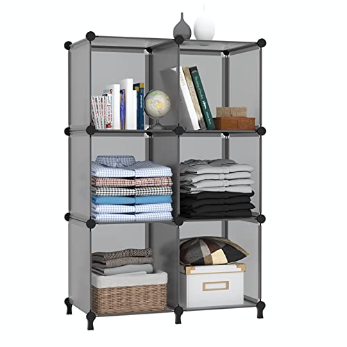 AWTATOS Cube Storage Organizer, Closet Organizers, 6 Cube Shelf, Grey - color: Grey