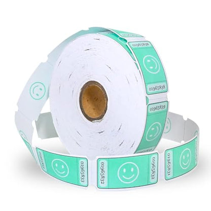 LLIKED Smile Raffle Tickets Single Roll 1000 Each Size 1 x 2 Inch Green - color: Green