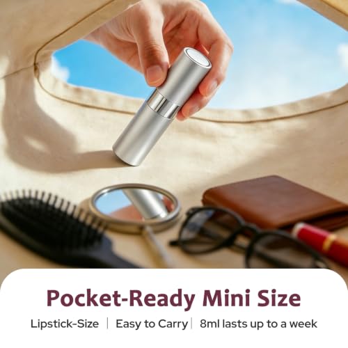 LISAPACK 8ml Travel Perfume Bottle Refillable, 3 PCS Cologne Atomizer Spray - color: 3 Silver