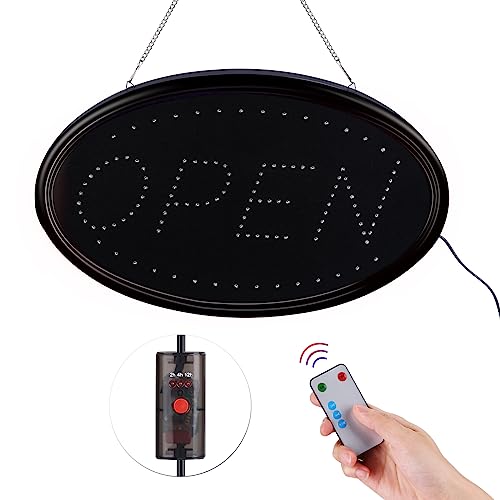 FITNATE LED Open Sign, 23"x14", with Remote, Timer & Flash/Steady Modes