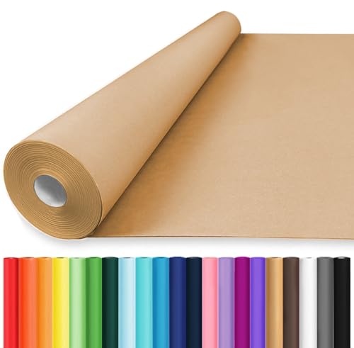 Vanhench 48"x 2400" (200') Brown Jumbo Roll Wrapping Paper Roll - color: Brown, size: 48" X 200'