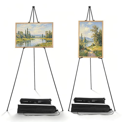 2 Pack 66" Aluminum Easel Stand for Signs & Painting, Black