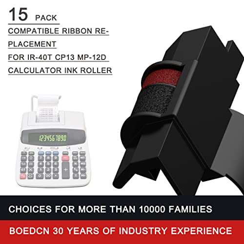 Compatible Ribbon Replacement for Casio hr-100tm Calculator Ink Ribbon Compatible with Casio HR-100TM HR-150TM HR-170RC Canon P23-dhv CP13 Sharp EL-1801V, Individually Sealed, B/R (15-Pack) - size: 15-Pack