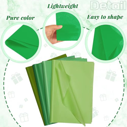 500 Sheets Green Tissue Paper Bulk 20 x 30 Inch for Football Fall Gift Bag - color: Green, size: 20 x 30 Inch