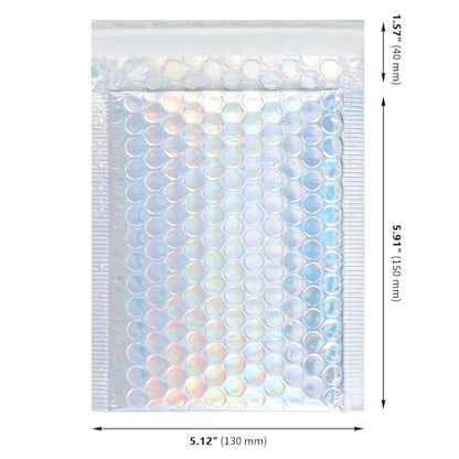 100 PCS 5 x 6 Inch Metallic Bubble Mailers, Silver Padded Mailing Envelopes, Practical Self Seal Aluminum Film Shipping Envelopes for Packing, Mailing - color: Silver