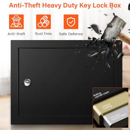 Nebakne 50 Keys Key Cabinet with Drop Slot - color: Black, size: 50 Key Hook
