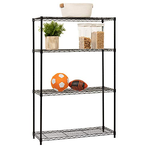 BestOffice | 4-Tier Wire Shelf with Wheels | 14" x 36" x 54" | Black - color: Black, size: 14Lx36Wx54H