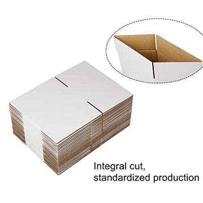 SUNLPH White Shipping Boxes 8x6x4 Inches Small Corrugated Cardboard Boxes, 25 Pack - size: 8 x 6 x 4