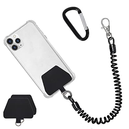 Doormoon Phone Tether Anti Theft, Phone Lanyard With Heavy Duty Carabiner - color: Black