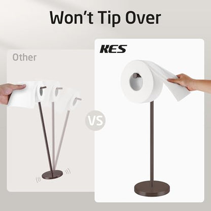 KES Bronze Toilet Paper Holder Stand, 26" H Free Standing, Heavy Base - color: Bronze, size: 26" H