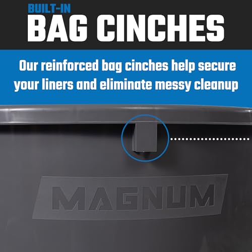 Magnum Gray 44 Gallon Trash Can, Construction Grade, Heavy Duty Plastic, Jobsite Ready for Handling and Holding Garbage CMTC-C000-44G03 (3 Pack) - color: Gray, size: 44 Gallon, style: Can Only