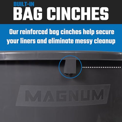 Magnum Gray 44 Gallon Trash Can, Construction Grade, Heavy Duty Plastic, Jobsite Ready for Handling and Holding Garbage CMTC-C000-44G03 (3 Pack) - color: Gray, size: 44 Gallon, style: Can Only