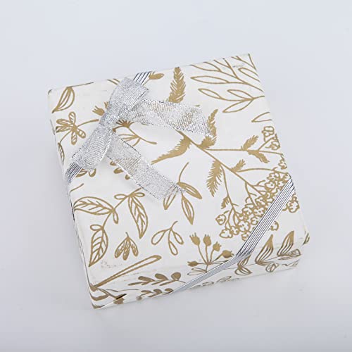 Meseey 50pcs 8 Inch Stretch Elastic Loops with Pre-Tied Silver Ribbon Bows for Gift Wrapping,Baby Showers, Weddings, Christmas Boxes (8", Silver) - color: Metallic Silver, size: 8"