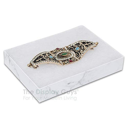 TheDisplayGuys 25 Cardboard Gift Jewelry Boxes w/Paddings #53-5.4x3.9x1 - color: Marble White
