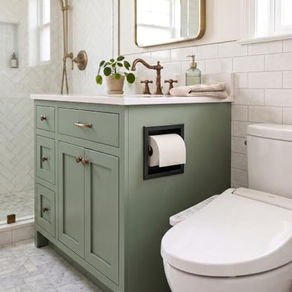 Toilet Paper Holder for Bathroom Renovation - color: Matte Black