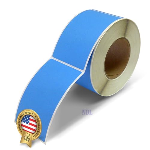 NextDayLabels 500 Rectangle Stickers, Color Coding Labels Roll, (3" x 5") - color: Fluorescent Blue
