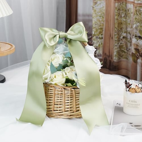 Sage Green Double-Faced Satin Ribbon, 3 Inch x 10 Yards - color: Sage 01