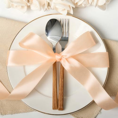 Peach Satin Ribbon 1 Inch x 100 Yards - color: Peach