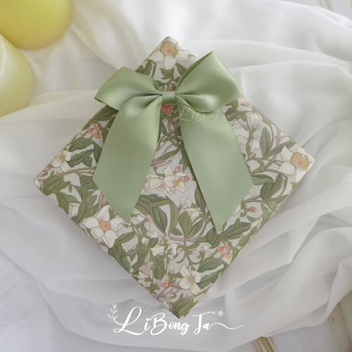 4.5" Twist Tie Sage Green Satin Small Gift Wrap Bows 24 Counts - color: Sage Green