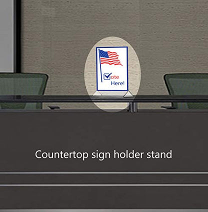 Marketing Holders Acrylic Sign Holder 8.5" x 11" Top Load Double Sided Clear Portrait Orientation Literature Table Tent for Job Fairs Tradeshows Expos and Conventions - size: Top Load 8.5"w x 11"h