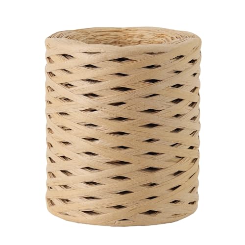 656 Ft Raffia Paper Ribbon - Natural Twisted Paper Ribbon for Gift Wrapping, Crafts & Weaving - 1/4 Inch Width (Kraft) - color: Kraft